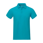 Polo a manica corta uomo in cotone piqué 200 g/m² Elevate Life color azzurro pastello seconda vista frontale