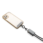 Cavo con cordino per cellulare ecologico con 3 porte di ricarica Terra color grigio sesta vista