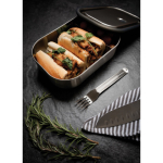 Lunch box in acciaio inox con posate e fascia Black+Blum da 1 litro