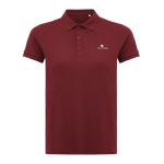 Polo piqué in cotone riciclato donna casual fit M da 220 g/m2 Iqoniq color bordò vista con logo