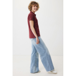 Polo piqué in cotone riciclato donna casual fit M da 220 g/m2 Iqoniq color bordò terza vista con modello