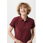 Polo piqué in cotone riciclato donna casual fit M da 220 g/m2 Iqoniq color bordò quarta vista con modello