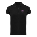 Polo piqué in cotone riciclato donna casual fit M da 220 g/m2 Iqoniq color nero vista con logo