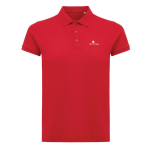 Polo piqué in cotone riciclato donna casual fit M da 220 g/m2 Iqoniq color rosso vista con logo