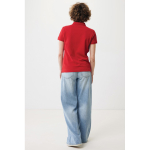 Polo piqué in cotone riciclato donna casual fit M da 220 g/m2 Iqoniq color rosso terza vista con modello