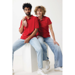 Polo piqué in cotone riciclato donna casual fit M da 220 g/m2 Iqoniq color rosso