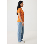 Polo piqué in cotone riciclato donna casual fit M da 220 g/m2 Iqoniq color arancione terza vista con modello