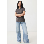 Polo piqué in cotone riciclato donna casual fit M da 220 g/m2 Iqoniq color argento opaco vista con modello
