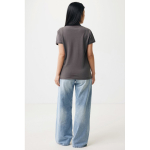 Polo piqué in cotone riciclato donna casual fit M da 220 g/m2 Iqoniq color argento opaco quarta vista con modello