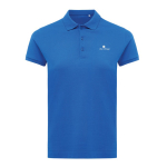 Polo piqué in cotone riciclato donna casual fit M da 220 g/m2 Iqoniq color blu reale vista con logo