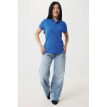 Polo piqué in cotone riciclato donna casual fit M da 220 g/m2 Iqoniq color blu reale vista con modello