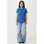 Polo piqué in cotone riciclato donna casual fit M da 220 g/m2 Iqoniq color blu reale seconda vista con modello