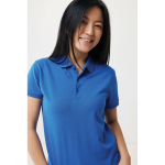 Polo piqué in cotone riciclato donna casual fit M da 220 g/m2 Iqoniq color blu reale quinta vista con modello