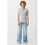 Polo piqué in cotone riciclato donna casual fit M da 220 g/m2 Iqoniq color grigio chiaro seconda vista con modello