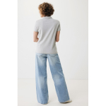 Polo piqué in cotone riciclato donna casual fit M da 220 g/m2 Iqoniq color grigio chiaro terza vista con modello