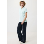 Polo piqué in cotone riciclato donna casual fit M da 220 g/m2 Iqoniq color verde menta vista con modello