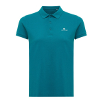 Polo piqué in cotone riciclato donna casual fit M da 220 g/m2 Iqoniq color verde pastello vista con logo