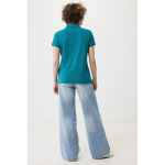 Polo piqué in cotone riciclato donna casual fit M da 220 g/m2 Iqoniq color verde pastello seconda vista con modello