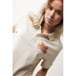 Polo piqué in cotone riciclato donna casual fit M da 220 g/m2 Iqoniq color bianco sporco seconda vista con logo