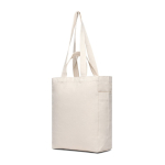 Borsa con cerniera in tela riciclata con peso di 400 g/m2 Hilo color bianco sporco seconda vista