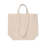 Borsa con cerniera in tela riciclata con peso di 400 g/m2 Hilo color bianco sporco quarta vista