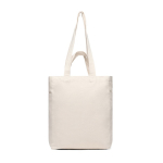 Borsa con cerniera in tela riciclata con peso di 400 g/m2 Hilo color bianco sporco quinta vista