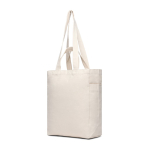 Borsa con cerniera in tela riciclata con peso di 400 g/m2 Hilo color bianco sporco sesta vista