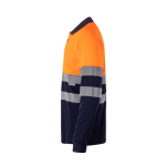 Polo a maniche lunghe extra large ad alta visibilità 150g/m2 Velilla color arancione terza vista