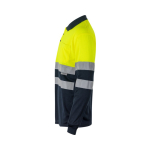 Polo da lavoro a maniche lunghe con bande riflettenti 160 g/m2 Velilla color giallo terza vista