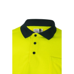 Polo da lavoro a maniche lunghe con bande riflettenti 160 g/m2 Velilla color giallo quinta vista