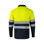 Polo da lavoro a maniche lunghe con bande riflettenti 160 g/m2 Velilla color giallo