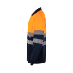 Polo da lavoro a maniche lunghe con bande riflettenti 160 g/m2 Velilla color arancione terza vista