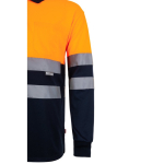 Polo da lavoro a maniche lunghe con bande riflettenti 160 g/m2 Velilla color arancione sesta vista