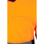Polo da lavoro a maniche lunghe con bande riflettenti 160 g/m2 Velilla color arancione settima vista