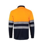 Polo da lavoro a maniche lunghe con bande riflettenti 160 g/m2 Velilla color arancione