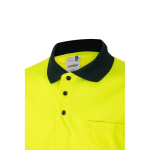 Polo bicolore da lavoro microforata in poliestere 160g/m2 Velilla color giallo quinta vista