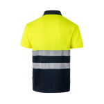 Polo bicolore da lavoro microforata in poliestere 160g/m2 Velilla color giallo