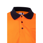 Polo bicolore da lavoro microforata in poliestere 160g/m2 Velilla color arancione quinta vista