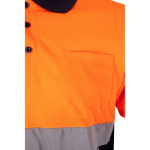 Polo bicolore da lavoro microforata in poliestere 160g/m2 Velilla color arancione settima vista