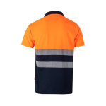 Polo bicolore da lavoro microforata in poliestere 160g/m2 Velilla color arancione