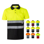 Polo bicolore da lavoro microforata in poliestere 160g/m2 Velilla vari colori