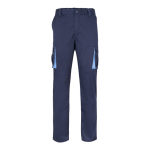 Pantaloni da lavoro multitasche in cotone e poliestere 200g/m2 Velilla color azzurro seconda vista
