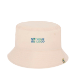 Cappello bob in cotone 100% organico color naturale vista area di stampa