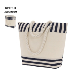 Borsa in RPET con interno in alluminio e motivo a righe