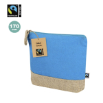 Beauty case in cotone certificato Fairtrade con base in juta