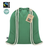 Sacca con cordoncini in cotone certificato Fairtrade 140 g/m2
