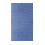 Pareo in cotone riciclato e RPET con frange bianche 180 g/m2 color blu prima vista
