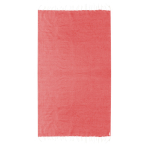 Pareo in cotone riciclato e RPET con frange bianche 180 g/m2 color rosso prima vista