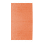 Pareo in cotone riciclato e RPET con frange bianche 180 g/m2 color arancione prima vista