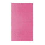 Pareo in cotone riciclato e RPET con frange bianche 180 g/m2 color fucsia prima vista